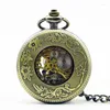 Orologi da taschino antico squisito orologio meccanico a rilievo cava pesce animale domestico vintage accessori stile gentiluomo ciondolo collana orologio