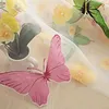 Curtain Sheer Butterfly Curtains Modern Print Design Washable Light Filtering Rod Pocket Top Drapes For Living Room 39.37x78.74