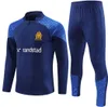 2023 2024 Marselha Homens e Crianças Jerseys Futebol Tracksuit Kit Olympique de 22 23 24 OM Mens Football Training Suit Tracksuits Survetement Foot Maillot Chandal