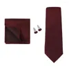 Papillon Uomo Papillon Set Pocket Square Gemelli per matrimonio Business Party Tie 3 pezzi Confezione regalo Gemello Fazzoletto Cravatta Bowknot