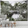Wandtapijten Tropische Botanische Tuin Tapijt Muur Opknoping Boheemse Stijl Natuurlijke Landschap Palm Tree Wall Art Esthetische Decor R230713