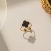 Luksusowy projektant Van Cleef Pierścień stalowy tytanowy z regulowaną biżuterią otwierającą tytanową stalową złotą damię Pierścień Pierścień