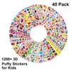 Kids Toy Stickers 40 Mixed Packs Puffy Bulk for Girl Boy Birthday Gift Scrapbooking Animals Cartoon 230714