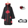 Anime Costumes Uchiha Itachi Cosplay Costume Trench Akatsuki Cloak Robe Ninja Płaszcz Pierścień Pierścień Halloween11230H