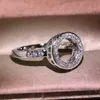 Luxe Uitstekende Ronde Zirkoon Ring Zilver Aaaa Crystal Ingelegd Trouwring Vrouwelijke Sieraden Bruiloft Bruid Eenvoudige Sieraden L230704