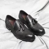 Tassel Echte comfortabele heren Slip Loafers Handgemaakt leer op trouwfeestkantoor Jurk voor mannen Casual schoenen 278