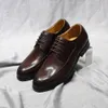 S Classic Men Derby Genuina in pelle Lace in piedi su punta semplice per ufficio fatti a mano Scarpe da ufficio fatte a mano per il matrimonio Formale Formale Dre Dre Shoe