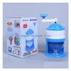 Otras herramientas de cocina Manual portátil Trituradora de hielo Grado alimenticio Abs Hogar Afeitado a mano Hine Trituradora de cono de nieve Entrega de gota Ho Dhcxt