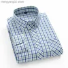 Men's Casual Shirts 2023 100 % Pure Cotton 8XL Oversized Men's Shirts Tops New Design Super High Quality Oxford Men's Long Sleeve Shirt Casual Plaid T230714