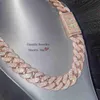 Hangertjeskettingen Zuanfa Sieraden Hip Hop Roségoud Op maat gemaakte naamsluiting Miami Vvs Moissanite Diamond Cubaanse schakelketting met aangepaste naamsluiting 25m