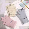 Other Home Textile Women Winter Touch Sn Thicken Warm Knited Gloves Panda Stretch Luve Imitation Wool Fl Finger Outdoor Skiing Cyc Dhjwn