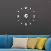 Wall Clocks 2D Frameless Clock Mirror Sticker Fashion Living Room Quartz Watch DIY Home Decoration Horloge Reloj De Pared