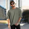 Men's T-Shirts Summer Men's Ribbed T Shirts Fashion Letter Embroidery Loose Short Sleeve Tees 2023 Streetwear Men Clothes Casual Pullover Tops L230713