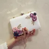 Borse da sera Borsa da donna in pelle da donna Dinner Party Lady Wedding Flower Clutch Purse bianca 230714