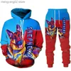 Herrspårar tyska herde hund 3d tryckta hoodies tröjor herr huva tröja sätter män sportkläder träning herrkläder kostym t230714