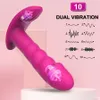 Vibratorer Stark dubbelmotor bärbar dildo -vibrator för kvinna fjärrkontroll G Spot Clitoris Stimulator Mute 10 Hastigheter Byxor vibrerande 230714