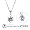 Pendant Necklaces Abiding Colorful 6.5Mm Moissanite Diamond Pendant Fashion Statement 925 Sterling Silver Jewelry Necklaces For Women