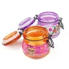 Colorful Smoking Skull Pattern Glass Dry Herb Tobacco Spice Miller Sealing Moisturizing Stash Case Jars Storage Tank Portable Innovative Cigarette Holder Bottle