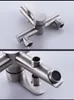 Bathroom Sink Faucets Wall Mount Cold Water Mixer 304 Stainless Steel Triple Nozzle Tap Bathtub Faucet Shower 230713