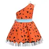 Robes de fille élégantes filles robe d'Halloween enfant en bas âge enfants Costume d'homme des cavernes os de chien historique Cavegirl maille tulle robe de princesse tenues de fête 230714