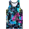 Herentanktops 3D Fantasy Abstract Graffiti Figuur Top Gym Kleding Mannen Zomer Streetwear Basketbal Vest Sneldrogend Mouwloos Y2k