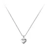 Chains Female Silver 925 Stereoscopic Heart Frosting Pendant Necklace Minimalist Fashion For Women Jewelry Girt Gir