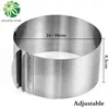 Cake Tool Holaroom 1630cm verstelbare gelaagde Slicer roestvrij staal intrekbare cirkelvormige mousse ring gesneden gereedschap ronde snijder 230714