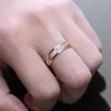 Обручальные кольца Уникальное 6 -мм 585 Кольцо из розового золота для женщин -спиннера вращается резной пары, ювелирные изделия hgr80