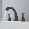 Rubinetti lavabo bagno Rubinetto lavabo Gun Grey 3 fori diffuso Miscelatore oro / nero / cromato e rubinetto acqua fredda