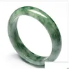 Jewelry Bangle Genuine 5664Mm Green Jade Jadeite Bracelet Real Natural A Jadebangle Drop Delivery Baby Kids Maternity Accessories Dhiz6