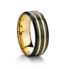 Alianças de Casamento Clássico EUA Banda Preta Tungstênio Para Homens Masculino Meninos Aniversário Moda 8mm Pesado Titânio Jóias Anel Masculino