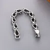 Personality Punk Mens Bracelet Casting Skull Link Chain Bangle Stainless Steel Jewelry for Mens Boys 10mm 8.26inch 70g