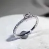 2022 NUOVI anelli semplici per le donne S925 argento sterling moissanite promessa fidanzamento fascia nuziale gioielli eternità regalo L230704