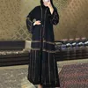 Schwarz Abaya Dubai Türkei Muslimischen Hijab Kleid Kaftan Marocain Arabe Islamischen Kimono Femme Musulmane Djellaba S90172574