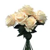 Fiori decorativi Bouquet di rose Fiore di seta Plastica Artificiale Singolo Soggiorno Decorazione Tavolo asciutto 10pz