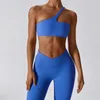 Yoga Outfit NCLAGEN Oblique One Shoulder Suit Running Loisirs Sports Fitnes Gym Workout Training Pushup Bra Pantalon Leggings Set 230713