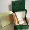 Fabriksleverantör Vacker Green Watch Original Box Papers Card Purse Present Boxes Handväska 185mm 134mm 84mm 116610 116660 116710 WAT232L
