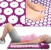 Massage Cushion Yoga Acupressure Mat Pillow Set Neck Back Foot Muscle Relaxation Sponge Cotton PVC Stress Pain Relief Home Gym Sport Fitness Points Spiky Pad