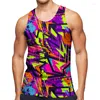 Herentanktops 3D Fantasy Abstract Graffiti Figuur Top Gym Kleding Mannen Zomer Streetwear Basketbal Vest Sneldrogend Mouwloos Y2k