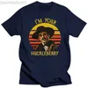 T-shirt da uomo Doc Holliday Tombstone I? M Your Huckleberry T-shirt da uomo vintage T-shirt in cotone nera slim fit L230713