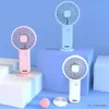 Electric Fans Portable USB Wasgeble Mini Fan Handheld -fans med bas sommar utomhus bärbar handhåll fläkt med telefonhållare