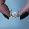 Bling Bling Vvs Moissanite Ring 100% 925 Sterling Ring Designer Style Topaz CZ Jewelry Style Lovely Elk Antler Lady Ring With Hand Decoration Gift Silver Rings