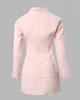 Work Dresses Long Sleeve Blazer Coat & Pockets Skirt Set Women Solid Color Spring Summer Jacket High Waist Mini Smart Casual