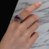 Novos anéis de ametista natural vintage para mulheres 925 joias de prata esterlina com pedras naturais presente de aniversário L230704