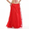 Scen Wear Arrive Sidospplit Belly Dancing kjol för kvinnor Girls Sexiga satindansdräkter kjolar visar 9 färger