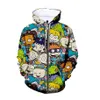 Cartoon RuGrats 90 -tal 3D -tryck Kausalkläder Nya mode män kvinnor dragkedja hoodies hk018255o