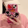 Lovely Powerpuff Girls Sunglasses Bracket Phone Case For iPhone 14 13 12 11 Pro Max X XR XS 6 6S 7 8 Plus SE 2020 Silicone Cover L230619