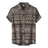 Mens Casual Shirts Vintage Clothing Ethnic Style Tryckt Streetwear Kort ärm toppar Loose Hawaiian Overdimensionerad skjorta Dazn 230713