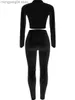 Women's Two Piece Pants LW Summer Casual 2 Piece Outfits Broken Heart Letter Print Tracksuit Set Jogging Sexy long sleeve Top Leggings Bodycon Two set T230714