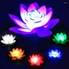 Trädgårdsdekorationer flytande pool lotus ljus led blommor ljus batteridriven vattentät natt för damm och